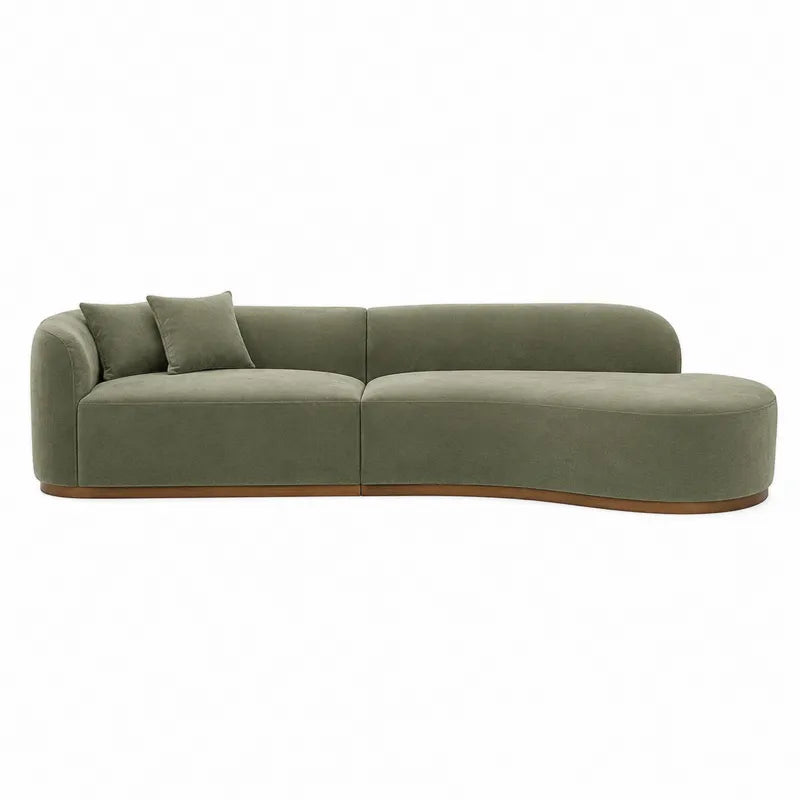 Sofa modułowa z tkaniny poliestrowej zielona