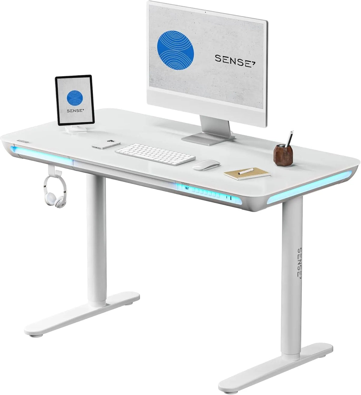 Słuchawki – z szufladami, z portem USB, regulowana konstrukcja, 120 × 60 Cm