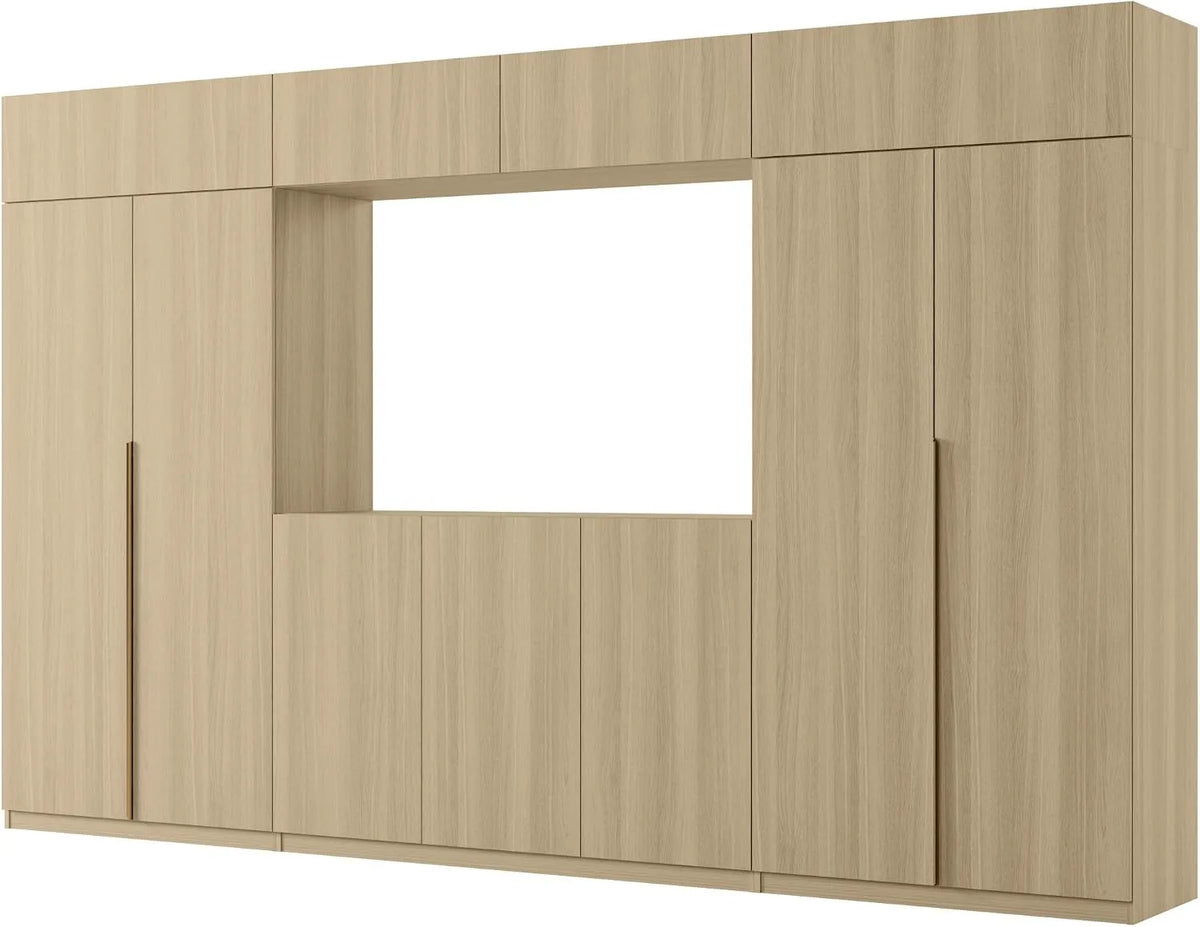 Meblościanka do salonu Atrium — RTV, z szufladami, 385 × 240 × 54 cm