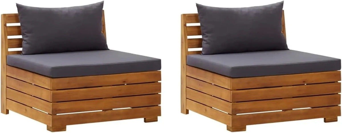 Sofa ogrodowa i sofa wypoczynkowa na taras — z drewna, z poduszkami, 2-osobowa