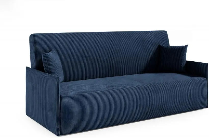 Sofa – tapicerka materiałowa, z funkcją spania, z poduszkami, 197 × 93 × 85 cm, z pojemnikiem do przechowywania, rozkładana konstrukcja