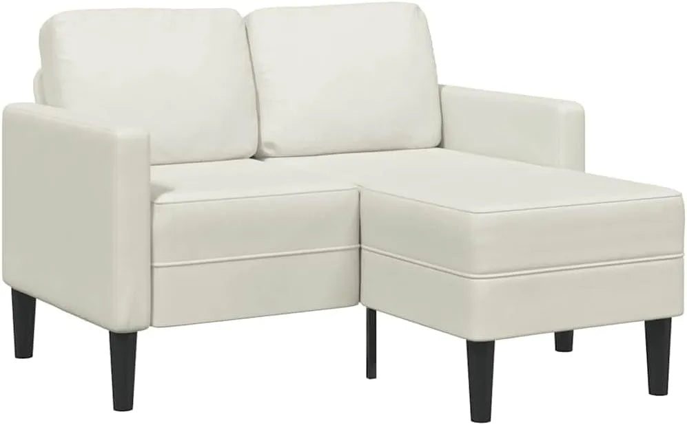 Sofa narożna — w kształcie litery L, z drewna, tapicerka aksamitna, 2-osobowym, 125 cm, z metalu