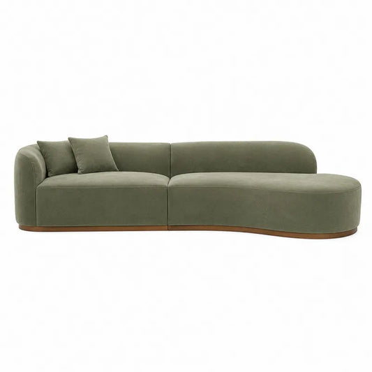 Sofa modułowa z tkaniny poliestrowej zielona