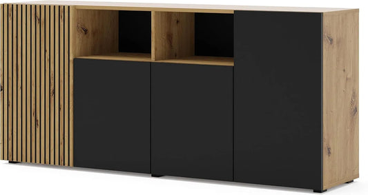 Komoda i szafka do przechowywania 4-drzwiowa 180 cm Auris — czarny