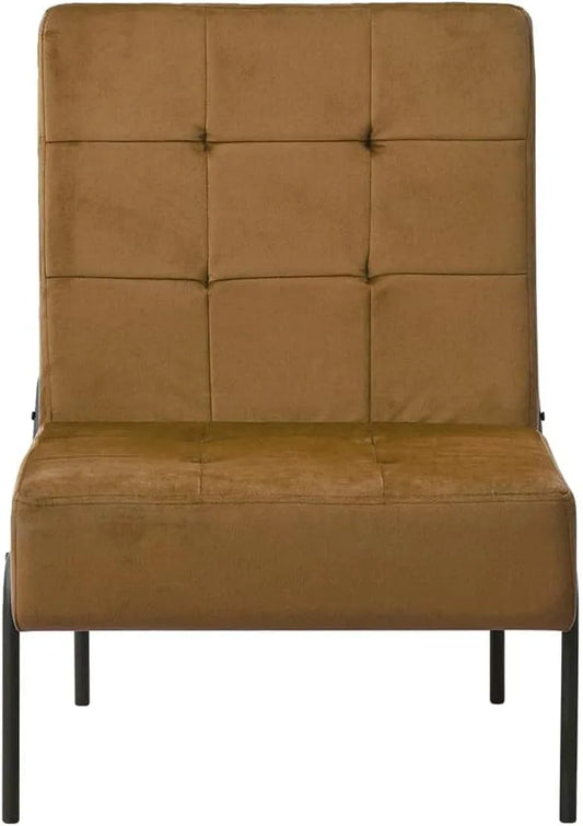Krzesło — tapicerka aksamitna, 65 × 79 × 87 cm, brązowy, z metalu