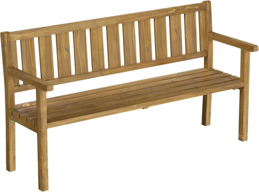 Outsunny Ławka ogrodowa i ławka tarasowa 3-osobowa – z drewna, obrotowy, z podłokietnikami, z oparciem, 167 × 57 × 93 cm, 360 kg