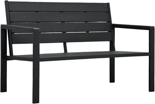 Ławka ogrodowa i ławka tarasowa: z drewna, 120 cm, czarny