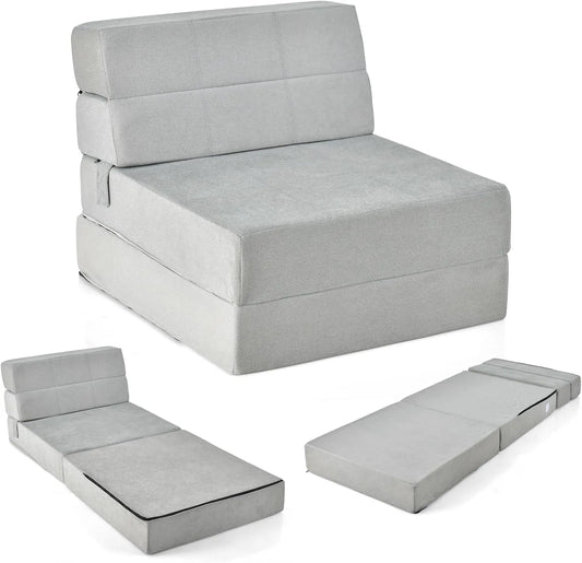 COSTWAY Sofa — wypełnienie piankowe, składana konstrukcja, 15 cm, 3 w