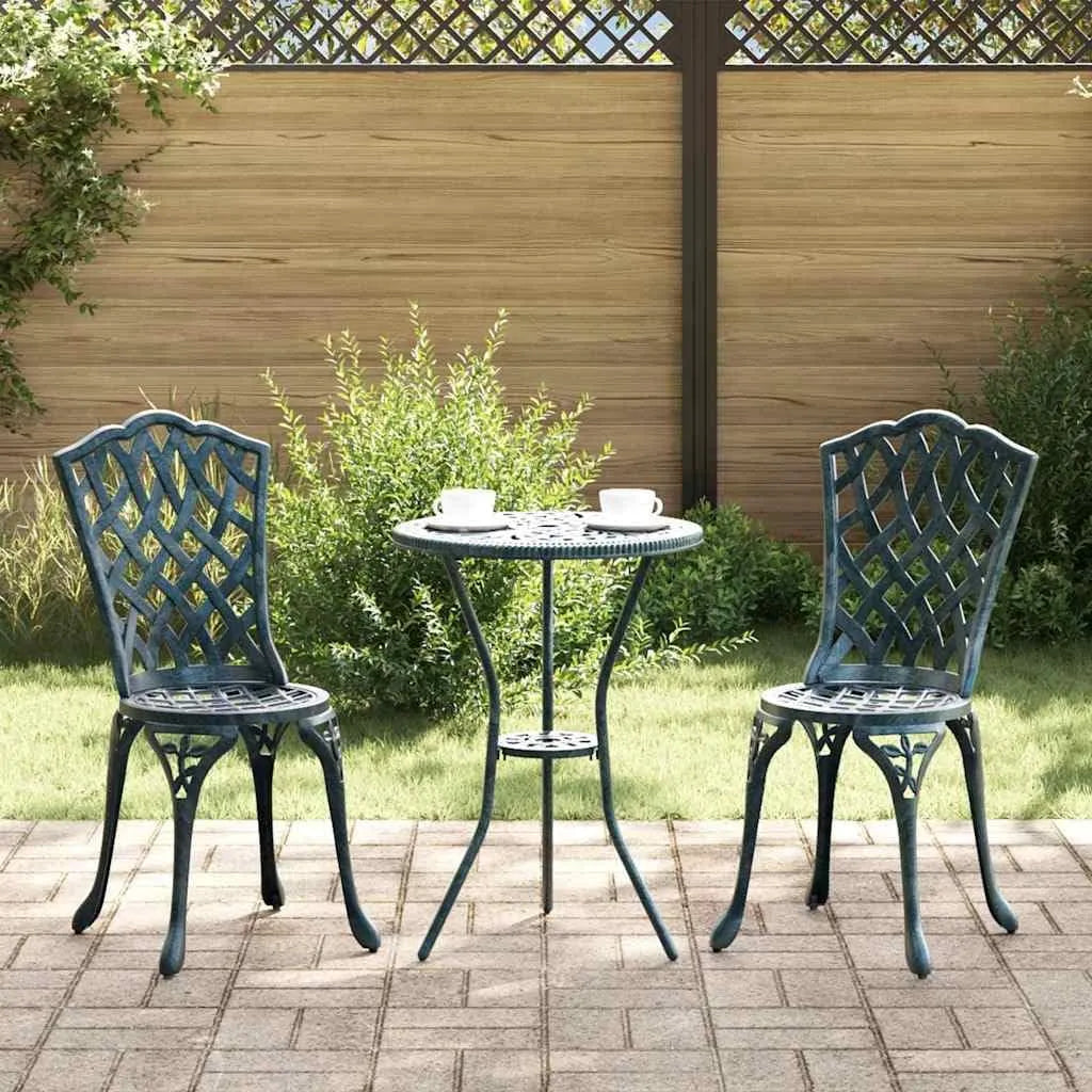 GartenBistro zestaw 3-częściowy — odporny na warunki atmosferyczne, z aluminium, zielony