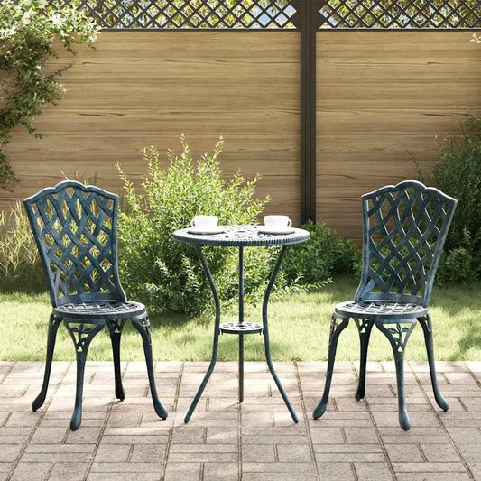 GartenBistro zestaw 3-częściowy — odporny na warunki atmosferyczne, z aluminium, zielony