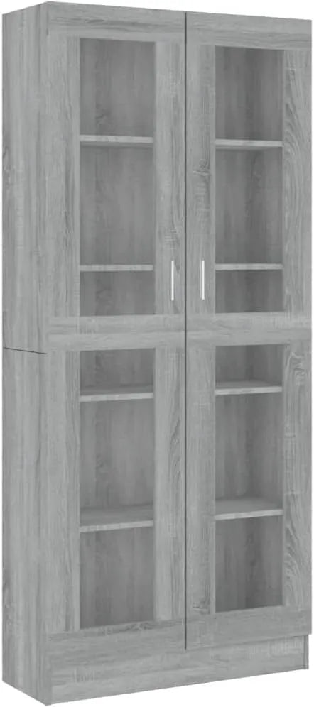 Witryna i szafka ekspozycyjna — 82, 5 × 30, 5 × 185 cm, szary