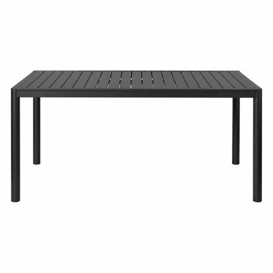 Stół prostokątny aluminiowy czarny 150x90x75 cm