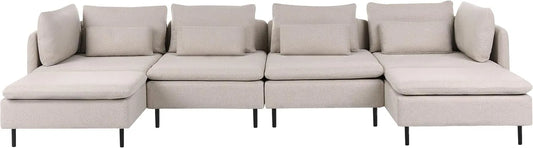 Sofa – modułowa konstrukcja, 4-osobowa, beżowy
