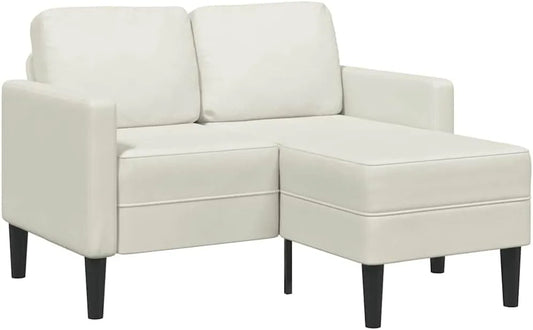 Sofa narożna — w kształcie litery L, z drewna, tapicerka aksamitna, 2-osobowym, 125 cm, z metalu