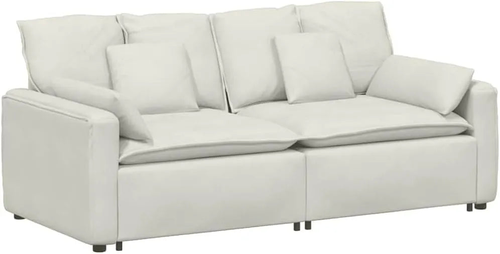 Sofa: modułowa konstrukcja, z poduszkami, tapicerka aksamitna