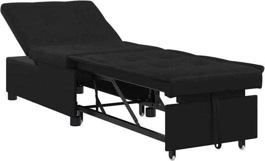 Sofa: 67cm, czarny, rozkładana konstrukcja