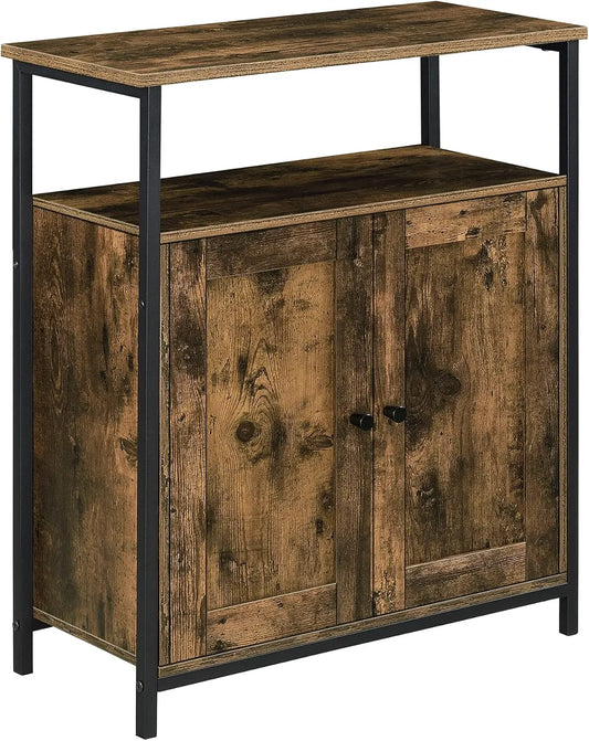 en.casa Aremark Stolik pomocniczy i stolik boczny z półkami: z drewna, 79 × 60 × 30 cm