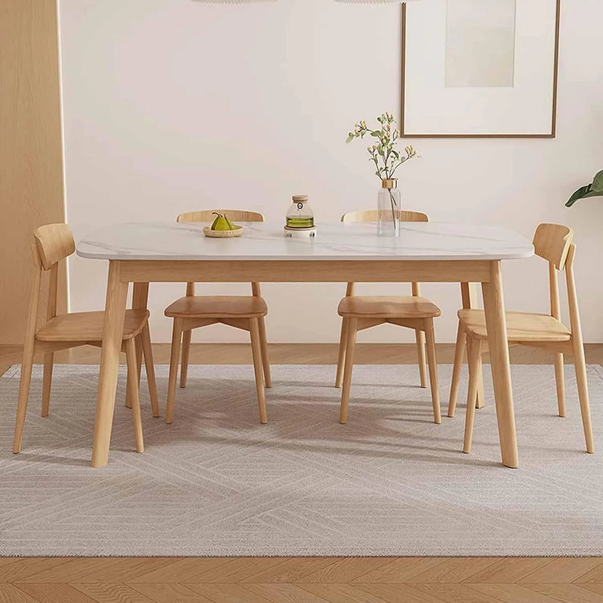 Stół do jadalni dla 4 osób: z drewna, 120 × 70 × 75 cm, biały