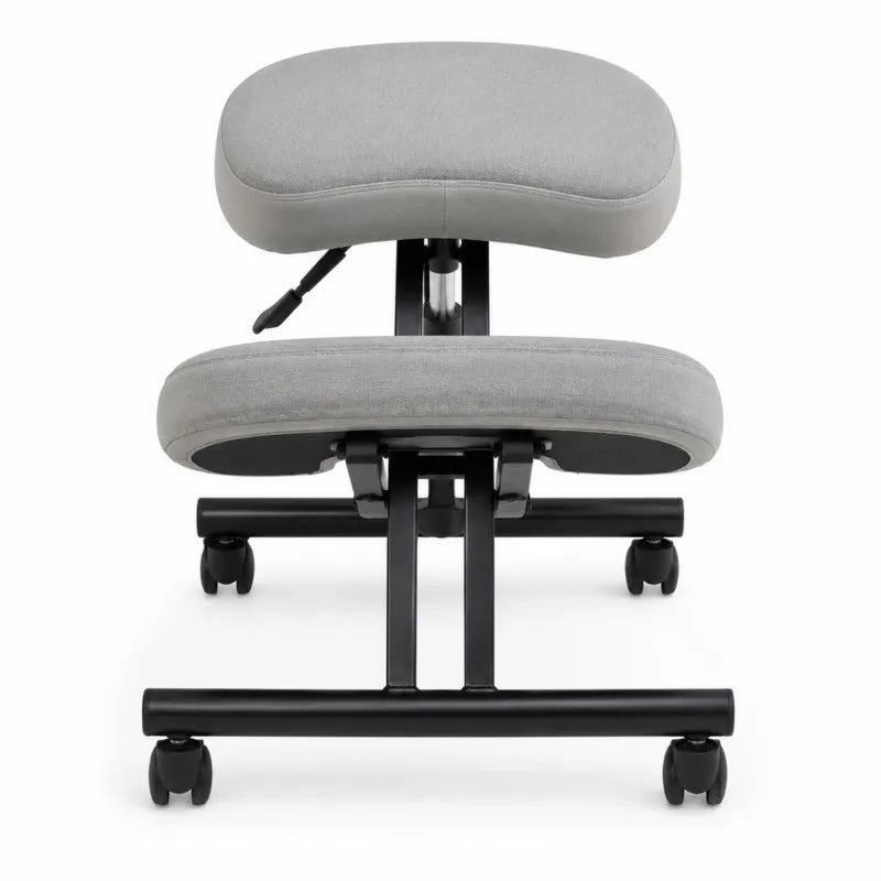 Krzesło klęcznik ergonomiczne szare z czarnej stali