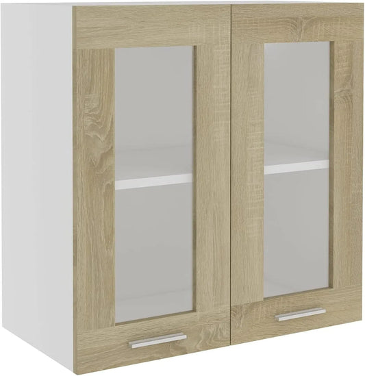 Tidyard Szafka wisząca ze szkłem – modułowa konstrukcja, 60 × 31 × 60 cm