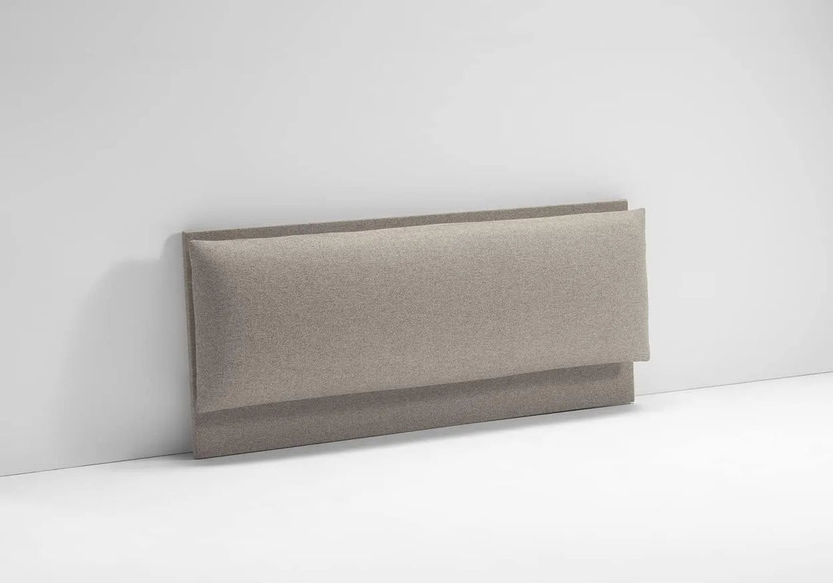 Zagłówek łóżko półtora tapicerowane – tapicerka materiałowa, z drewna, wypełnienie piankowe, z poduszkami, 120 × 190, tapicerka materiałowa