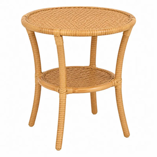 Stół okrągły rattanowy beżowy 60cm