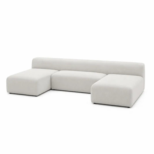 Modułowa sofa 3-częściowa szary poliester
