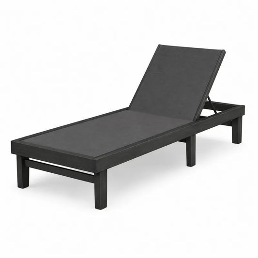 Leżak aluminiowy z czarną tkaniną tekstylną 200x65x35 cm