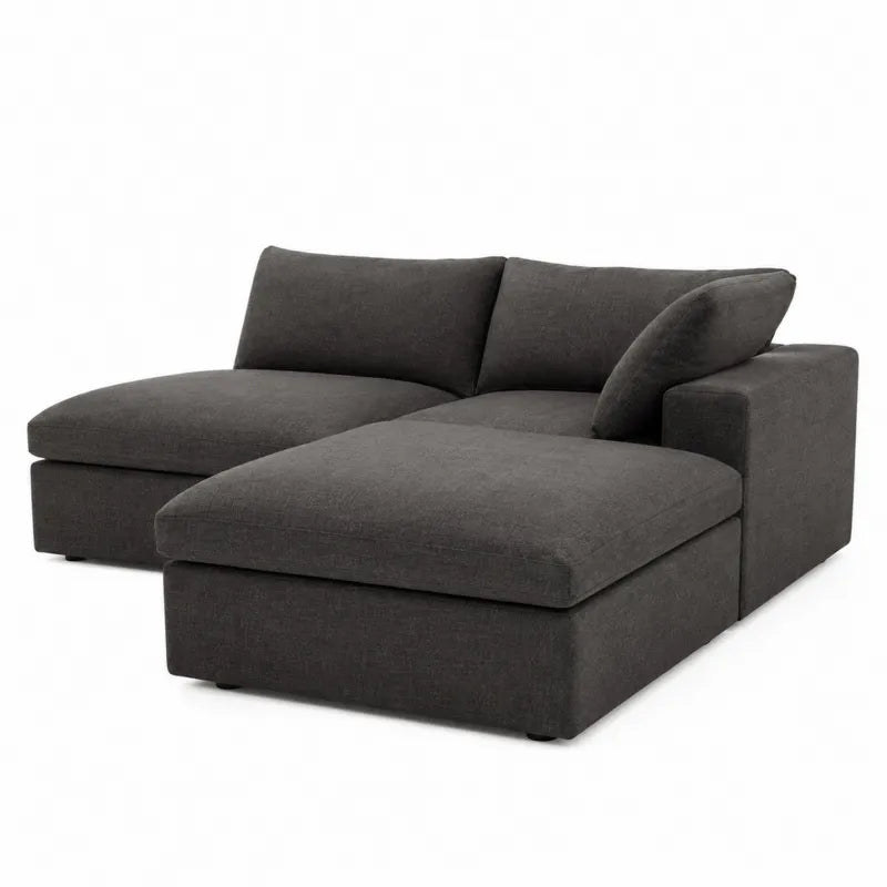 Modułowa sofa ciemnoszara z tkaniny 240x150 cm