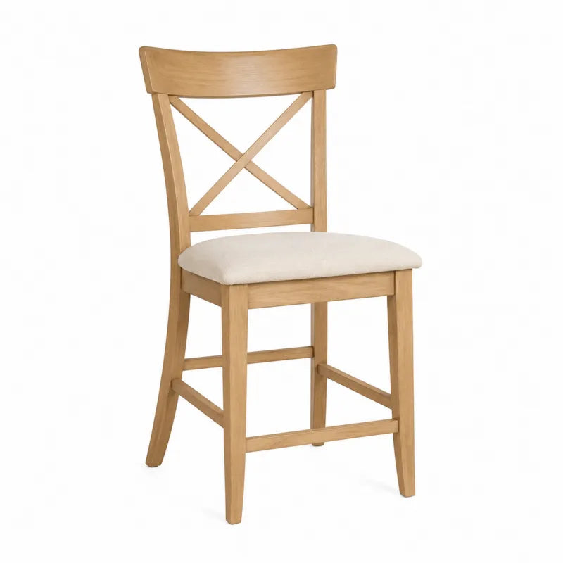 Krzesło drewniane z tapicerowanym siedziskiem, 95 cm