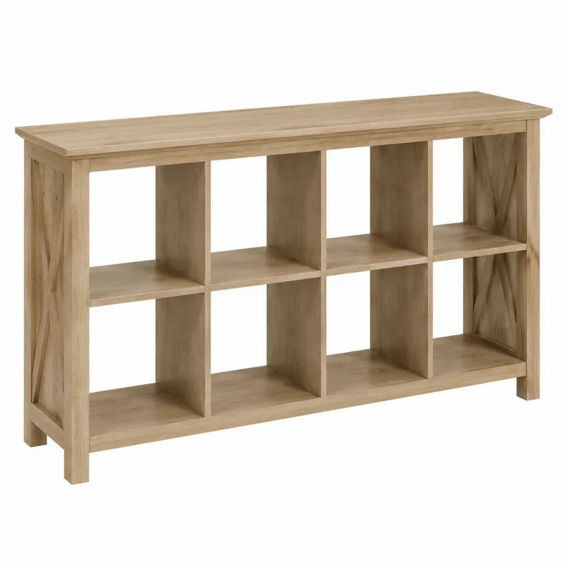 Regał z półkami z laminowanej płyty MDF 8-komorowy dąb 120x80x30 cm