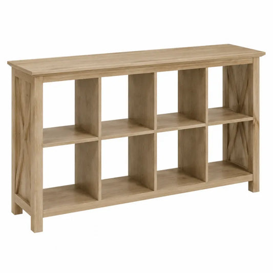 Regał z półkami z laminowanej płyty MDF 8-komorowy dąb 120x80x30 cm