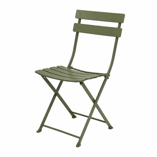Metalowe krzesło składane stalowe zielone 82x42x39 cm