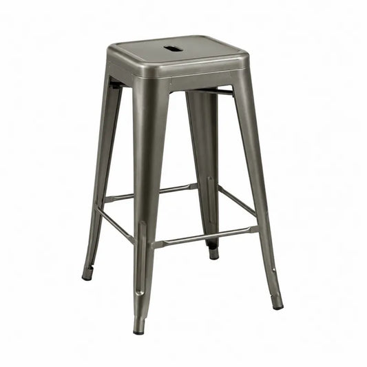 Stołek barowy metalowy stalowy szary 76 cm