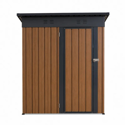 Metalowa szopa ogrodowa brązowo-czarna 200x120x180 cm